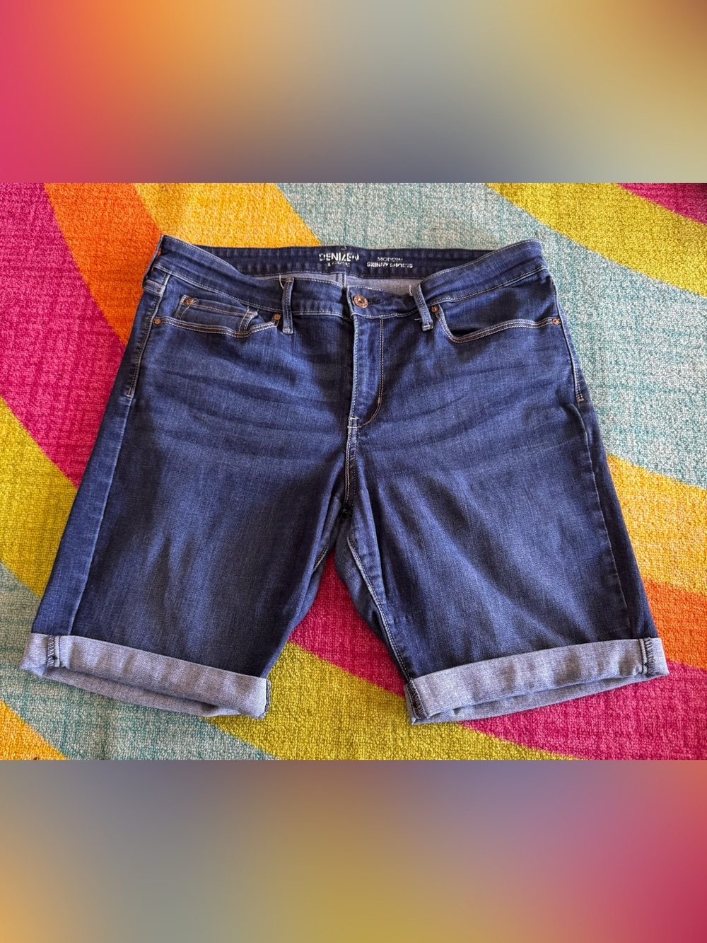 Denizen from Levi's Dark Blue Rolled Cuff Denim Shorts